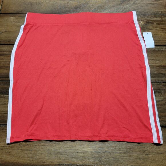 Joe Boxer Quarter Zip Mini Skirt Cotton Red w/ White Stripes - Size Jr Large NWT - Picture 1 of 7